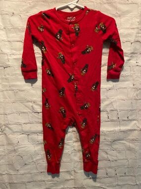 Polo by Ralph Lauren Red Bear Print Pajama One-Piece